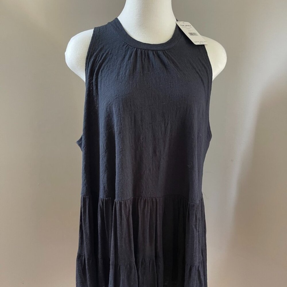 Free People Right On Time Flared Top Tunic Shirt Size S Black